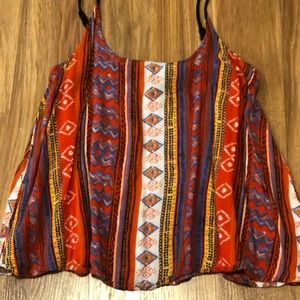 Red Patterned Tank Top